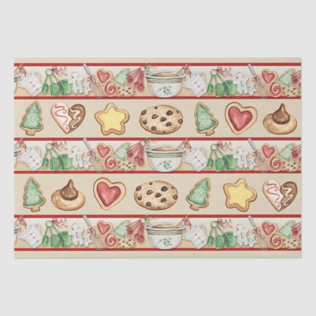 Christmas Cookies Wrapping Tissue Tissue Paper (Front)