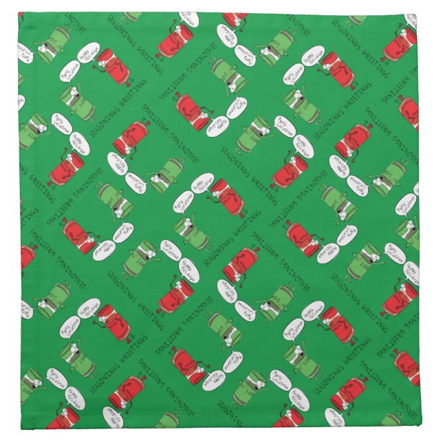 Christmas Cooking Funny Chef Spices Cloth Napkin (Front)