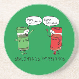 Christmas Cooking Funny Chef Spices Coaster