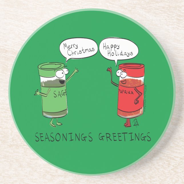 Christmas Cooking Funny Chef Spices Coaster (Front)