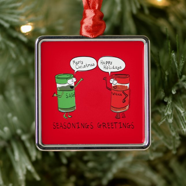 Christmas Cooking Funny Chef Spices Metal Ornament (Tree)