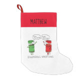 Funny Christmas Cartoon Cooking Spices Large Christmas Stocking, Zazzle