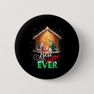 Christmas Cool Jesus Nativity Scene Christian Best Button
