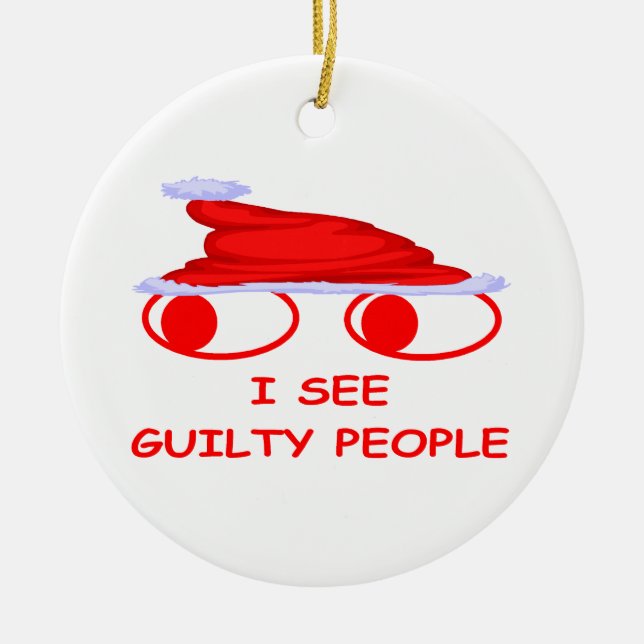 Christmas Cop Ceramic Ornament (Front)