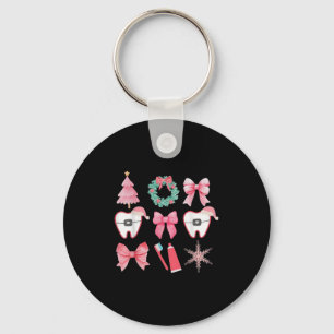 Christmas Coquette Bow Orthodontic Dental Dental C Keychain