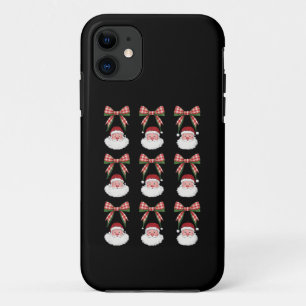 Christmas Coquette Bow Santa Vintage Xmas Retro iPhone 11 Case
