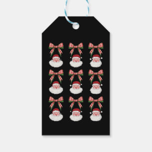 Christmas Coquette Bow Santa Vintage Xmas Retro Gift Tags