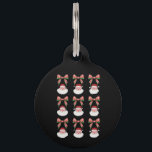 Christmas Coquette Bow Santa Vintage Xmas Retro Pet ID Tag<br><div class="desc">Christmas Coquette Bow Santa Vintage Xmas Retro</div>
