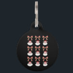 Christmas Coquette Bow Santa Vintage Xmas Retro Pet ID Tag<br><div class="desc">Christmas Coquette Bow Santa Vintage Xmas Retro</div>