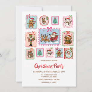 Christmas Coquette Frame Christmas Party Invitation