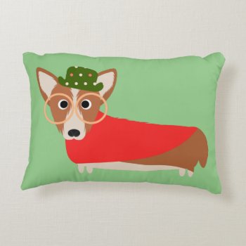 Christmas Corgi Decorative Pillow by foreverpets at Zazzle