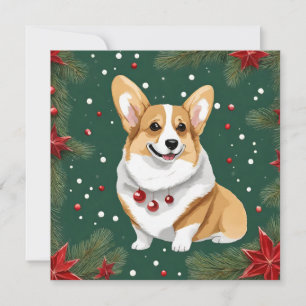 Christmas Corgi Dog Holiday Card