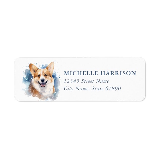 Christmas Corgi Dog Return Address Labels (Front)