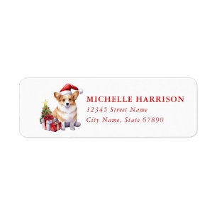 Christmas Corgi Dog Return Address Labels