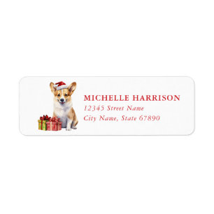 Christmas Corgi Dog Return Address Labels