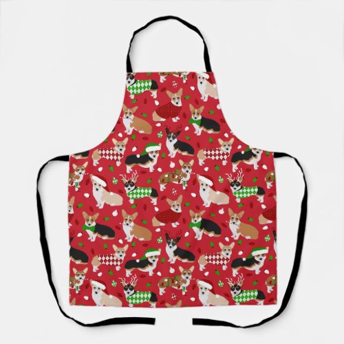 Christmas Corgi Dogs Apron