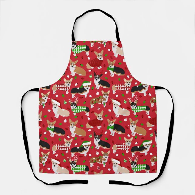 Christmas Corgi Dogs Apron (Front)