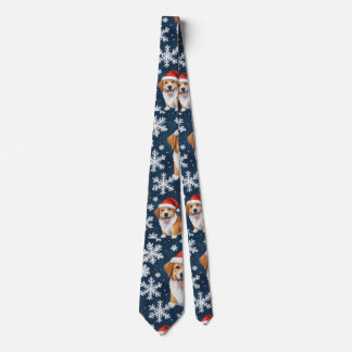 Christmas Corgi Dogs & Snowflakes Holiday Pattern Neck Tie