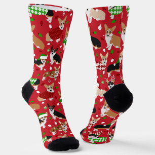 Christmas Corgi Dogs Socks
