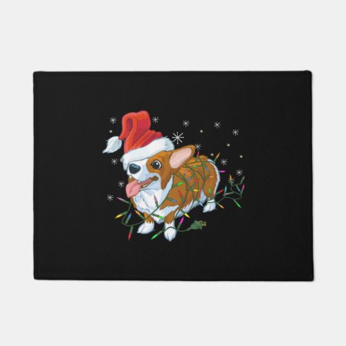 Christmas Corgi Doormat