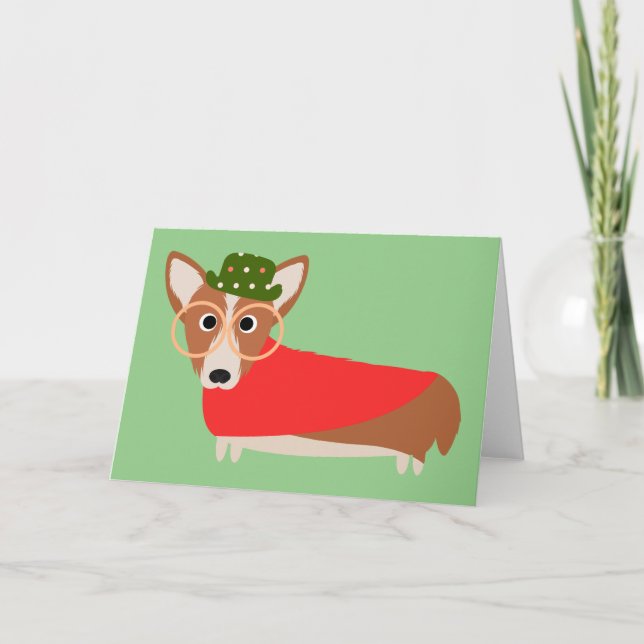 Christmas Corgi Holiday Card (Front)