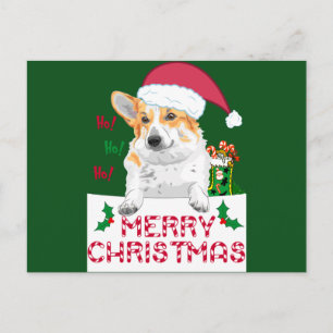 Christmas Corgi Holiday Postcard