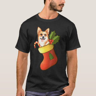 Christmas Corgi Inside Socks T-Shirt