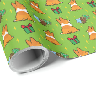 Christmas Corgi "Mini Pattern" Wrapping Paper