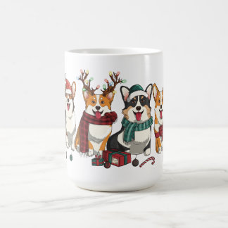 Christmas Corgi Squad Festive Holiday Puppies Coffee Mug