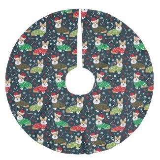 Christmas Corgi sweaters tree skirt - cute dog