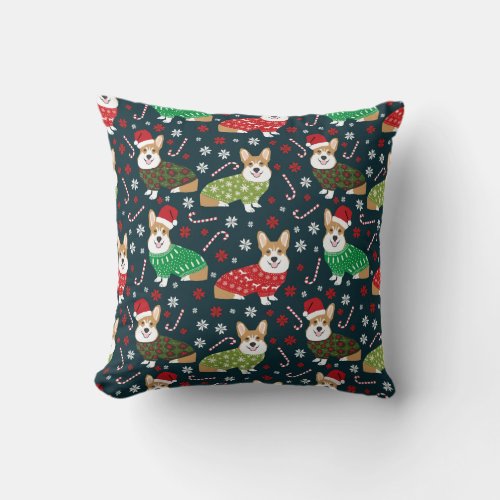 Christmas Corgi Throw pillow _ xmas christmas dog