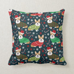 Christmas Corgi Throw pillow - xmas christmas dog