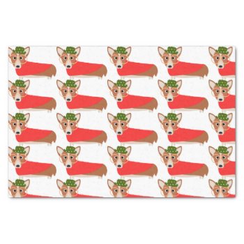 Christmas Corgi Tissue Paper by foreverpets at Zazzle