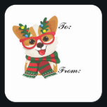 Christmas Corgi To & From Gift Labels<br><div class="desc">A corgi is all dressed up for Christmas To and From stickers.</div>