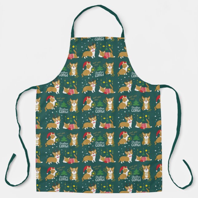 Christmas Corgi | Woof Woof Woof Apron (Front)