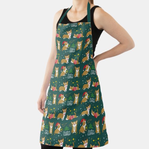 Christmas Corgi  Woof Woof Woof Apron