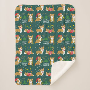 Christmas Corgi   Woof Woof Woof Sherpa Blanket