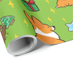 Christmas Corgi Wrapping Paper CorgiThings