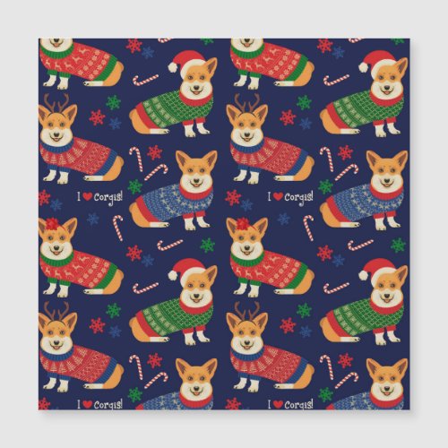 Christmas Corgis Festive Vintage Illustration