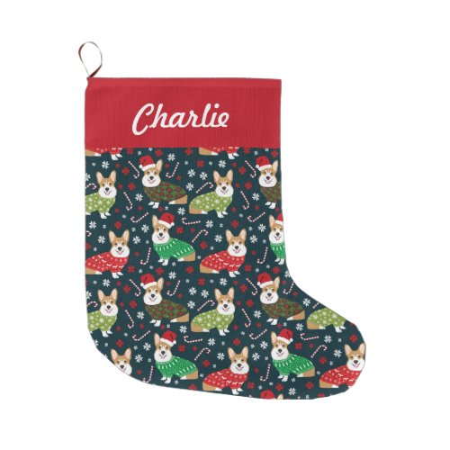 Christmas Corgis Stockings _ personalized dog