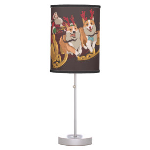 Christmas corgis table lamp