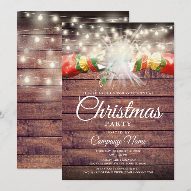 Christmas Corporate Office Holiday Party Invitation (Front/Back)