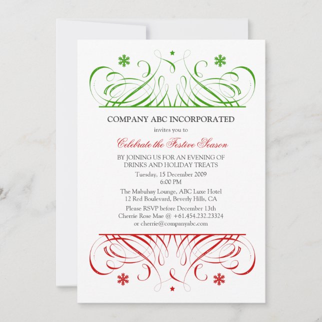Christmas Corporate Party Invitation (Front)