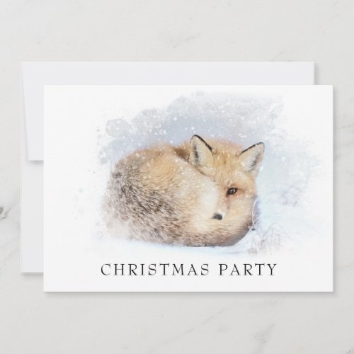  Christmas Corporate Personal Fox Ap18 Snowy Invitation