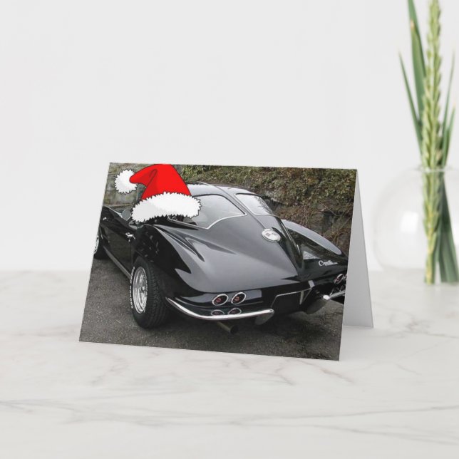 Christmas Corvette Split Window Holiday Card (Front)