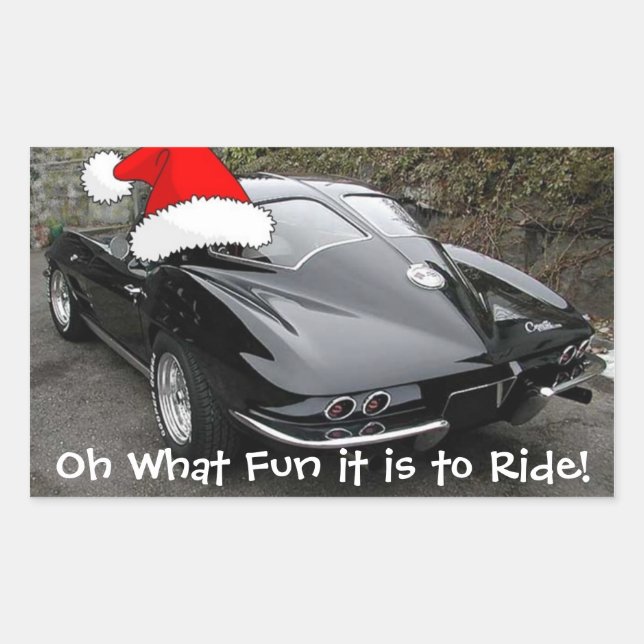 Christmas Corvette Split Window Rectangular Sticker (Front)