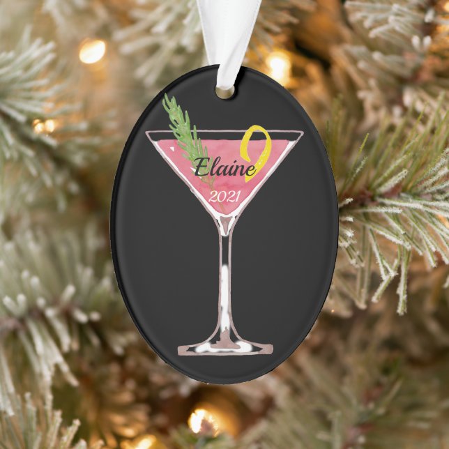 Christmas Cosmopolitan Cocktail Personalized Ornam Ornament (Tree)