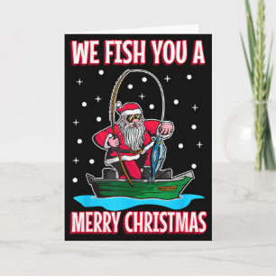 Christmas Costume Fisherman Fishing Funny Cool San Card