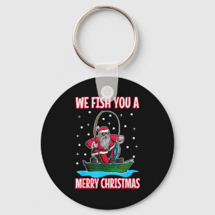 Christmas Costume Fisherman Fishing Funny Cool San Keychain