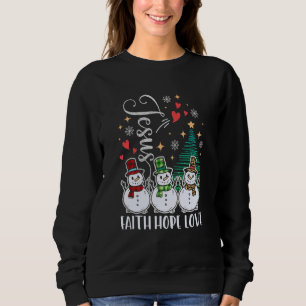 Christmas Costume   Snowman Magic Fan Faith Christ Sweatshirt